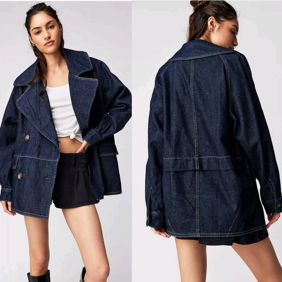 Free People Denim Coat - Picture 1 of 4